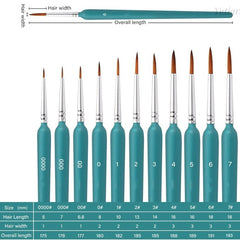10pcs/set Miniature Paint Brushes Detail Fine Tip Painting Brushes