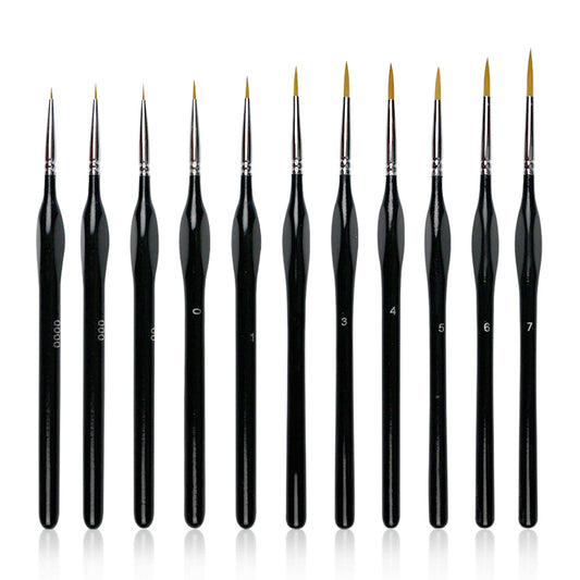 11 pcs Detailing Brush Set Nylon Miniature Paint Brush Set