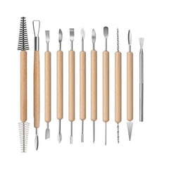 11 Pcs Set Double Sided Pottery Tools Clay Sculpting Tool Set For Modeling Clay