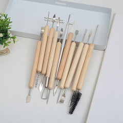 11 Pcs Set Double Sided Pottery Tools Clay Sculpting Tool Set For Modeling Clay