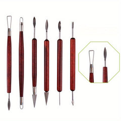 11pcs set Pottery Tools Red Wood Double-Ended Wire Knife For Clay Repair