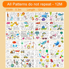 30*90CM Coloring Paper Roll DIY Drawing Color Filling Paper