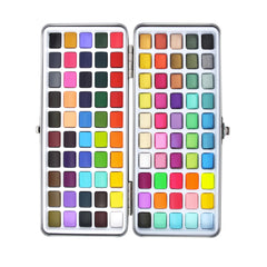 128 Color Solid Watercolor Paints Set With Iron Box