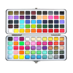 128 Color Solid Watercolor Paints Set With Iron Box