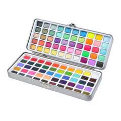 128 Color Solid Watercolor Paints Set With Iron Box