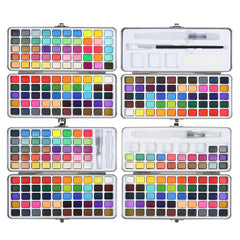 128 Color Solid Watercolor Paints Set With Iron Box