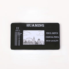 Charcoal Pencil Sketch Set 12 Pcs Soft Medium Hard Drawing Pencils Set 2H-8B With Iron Box