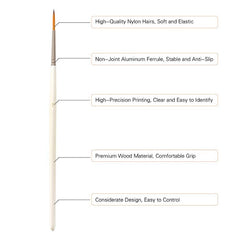 12 Pcs Hook Line Pen Set Nylon Hair Detail Paint Brush Set