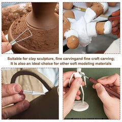 12Pcs Polymer Clay Tools Ceramic Pottery Tools Sculpting Kit Wax Tools