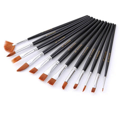 12pcs/set Watercolor Paint Brushes Nylon Hair Painting Brush