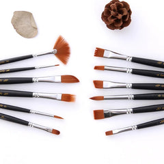12pcs/set Watercolor Paint Brushes Nylon Hair Painting Brush