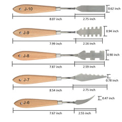 13Pcs/Set Wooden Handle Painting Pallet Knife Set Stainless Steel Palette Knife
