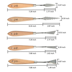 13Pcs/Set Wooden Handle Painting Pallet Knife Set Stainless Steel Palette Knife