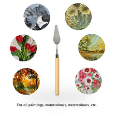 13Pcs/Set Wooden Handle Painting Pallet Knife Set Stainless Steel Palette Knife