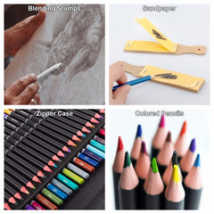 145pcs Set Oil Based Colorful Pencil Set Art Sketch Color Pencil Beginner's Drawing Set