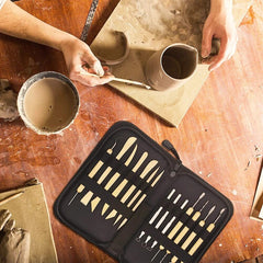14pcs Clay Modeling Tool With Canvas DIY Creative Tools