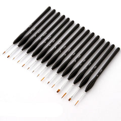 15 pcs Fine Miniature Detail Paint Brushes Set With Travel Bag