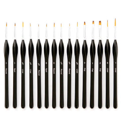 15 pcs Fine Miniature Detail Paint Brushes Set With Travel Bag