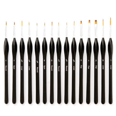 15 pcs Fine Miniature Detail Paint Brushes Set With Travel Bag