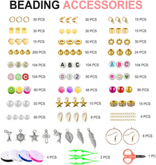 18000 Pcs Clay Beads Bracelet Making Kit 64 Colors 4 Boxes Flat Polymer Beads Set With Pendant Charms Crafts Gifts