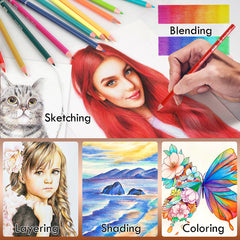 180pcs Set Professional Colored Pencil Set in Tin Box With 180 Multi Vivid Colors Oily Lead Wood Pencil Set