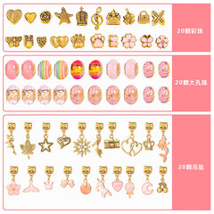 1 Set Charm Bracelet Making Kit with Dark Red Gift Bag