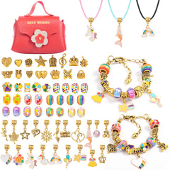 1 Set Charm Bracelet Making Kit with Dark Red Gift Bag