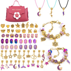 1 Set Charm Bracelet Making Kit with Dark Red Gift Bag