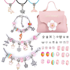 1 Set Charm Bracelet Making Kit with Dark Red Gift Bag