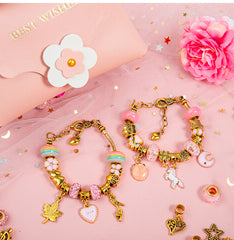 1 Set Charm Bracelet Making Kit with Dark Red Gift Bag