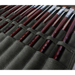 22 Slots Canvas Roll Up Storage Bag Canvas Gouache Pen Curtain