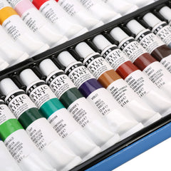 24 Color Acrylic Paint Set Portable Aluminum Tube Color Box 12ml Art Painting Supplies