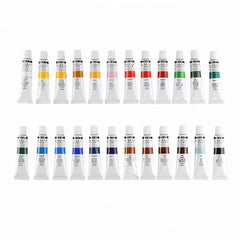 24 Color Acrylic Paint Set Portable Aluminum Tube Color Box 12ml Art Painting Supplies