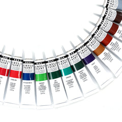 24 Color Acrylic Paint Set Portable Aluminum Tube Color Box 12ml Art Painting Supplies