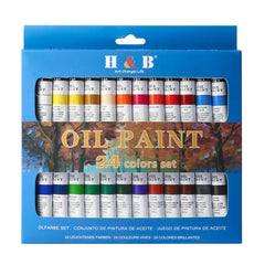 24 Colors Non-Toxic Oil Paint Set 12ml Professional Art Painting Supplies