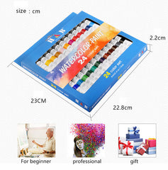 24 Colors Watercolor painting Kit 12ml Professional Art Painting Supplies