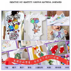 24 Colors Waterproof Colorfast Fabric Textile Marker Pen