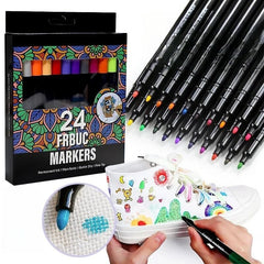 24 Colors Waterproof Colorfast Fabric Textile Marker Pen
