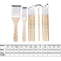 24PCS Paint Brushes Set Kit Artist Professional Nylon Hair Round Brushes With anvas Carry Case