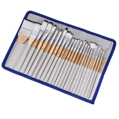 24PCS Paint Brushes Set Kit Artist Professional Nylon Hair Round Brushes With anvas Carry Case