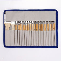 24PCS Paint Brushes Set Kit Artist Professional Nylon Hair Round Brushes With anvas Carry Case