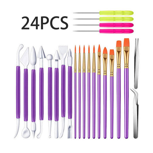 24 Pcs Ceramic Clay Tools Set Modeling Pottery Clay Sculpting Tools Kits
