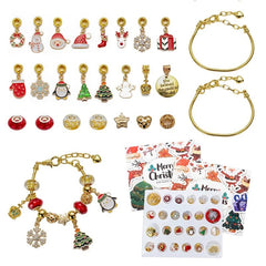 24days Christmas Advent Calendar Jewelry Gift Box DIY Golden Jewelry Bracelets