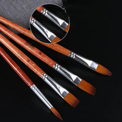 24 pcs/set Nylon Hair Handle Watercolor Paint Brush With Orange Wood Rod Portable Storage Pen Case