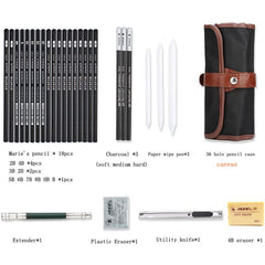 29Pcs Sketch Pencil Set Portable Outdoor Travel Sketching Kit