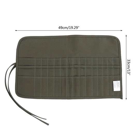 30 Holes Paint Brush Bag Convenient Roll Up Canvas Paint Brush Case