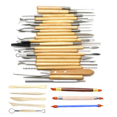 30 Pcs Set Pottery Tools Set Wooden Pottery Clay Tools
