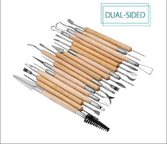 30 Pcs Set Pottery Tools Set Cay Sculpture Carving Knife Wooden Pottery Clay Tools