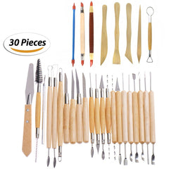 30 Pcs Set Pottery Tools Set Wooden Pottery Clay Tools