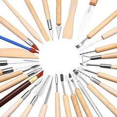 30 Pcs Set Pottery Tools Set Wooden Pottery Clay Tools